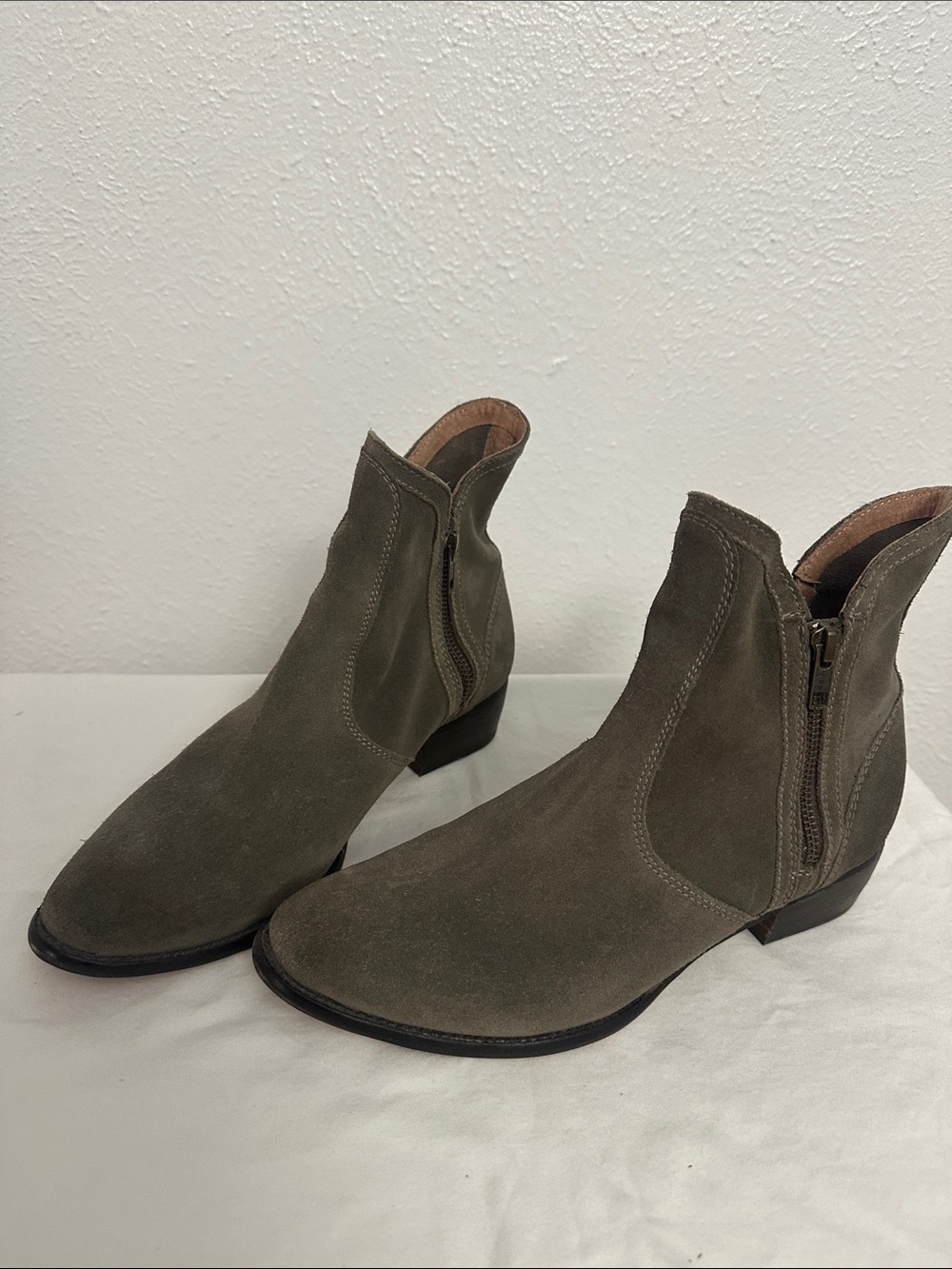 Seychelles Suede Almond Toe Ankle Booties
